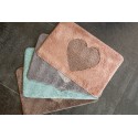 Clayre & Eef Bath Mat 58x38x1 cm Grey Polyester Rectangle Heart