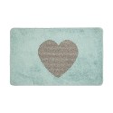 Clayre & Eef Bath Mat 78x48x1 cm Blue Polyester Rectangle Heart