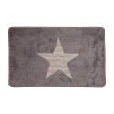 Clayre & Eef Bath Mat 78x48x1 cm Grey Polyester Rectangle Star