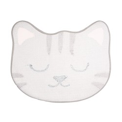 Clayre & Eef Badematte 60x50x1 cm Grau Polyester Katze