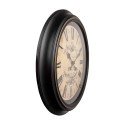 Clayre & Eef Horloge mural Ø 50x5 cm Noir Beige Plastique Verre