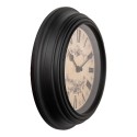 Clayre & Eef Orologio da parete Ø 23x4 cm Nero Beige  Plastica Vetro