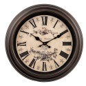 Clayre & Eef Horloge mural Ø 31x4 cm Marron Beige Plastique Verre