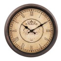 Clayre & Eef Horloge mural Ø 30x4 cm Marron Beige Plastique Verre