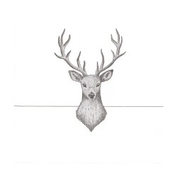 Clayre & Eef Napkins Paper Set of 20 33x33 cm White Deer