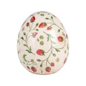 Clayre & Eef Figurine Egg Ø 14x16 cm Beige Red Ceramic Strawberries