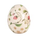 Clayre & Eef Figurine Egg Ø 10x12 cm Beige Red Ceramic Strawberries