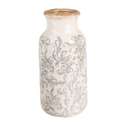 Clayre & Eef Vaso  Ø 15x32 cm Beige Grigio Ceramica Fiori