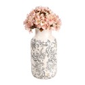 Clayre & Eef Vase Ø 14x26 cm Beige Grey Ceramic Flowers