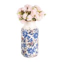 Clayre & Eef Vase Ø 15x32 cm Beige Bleu Céramique Fleurs