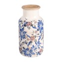 Clayre & Eef Vase Ø 14x26 cm Beige Bleu Céramique Fleurs