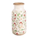 Clayre & Eef Vase Ø 15x32 cm Beige Rot Keramik Erdbeeren