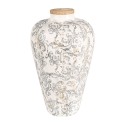 Clayre & Eef Vase Ø 24x40 cm Beige Gris Céramique Fleurs