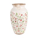 Clayre & Eef Vase Ø 21x37 cm Beige Rot Keramik Erdbeeren