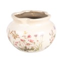 Clayre & Eef Bloempot Ø 20x14 cm Beige Roze Keramiek Rozen