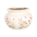 Clayre & Eef Blumentopf Ø 20x14 cm Beige Rosa Keramik Rosen