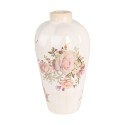 Clayre & Eef Vaso  Ø 17x30 cm Beige Rosa  Ceramica Rose