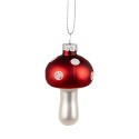 Clayre & Eef Christmas Ornament Mushroom Ø 4x7 cm Red White Glass