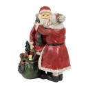 Clayre & Eef Kerstdecoratie Beeld Kerstman 10x10x16 cm Rood Kunststof