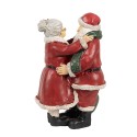 Clayre & Eef Figure de Noël Père Noël 10x10x16 cm Rouge Plastique