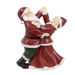 Clayre & Eef Figure de Noël Père Noël 12x8x15 cm Rouge Plastique