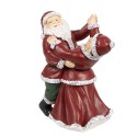 Clayre & Eef Kerstdecoratie Beeld Kerstman 12x8x15 cm Rood Kunststof