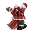 Clayre & Eef Statuetta decorativa di Natale Babbo Natale  12x8x15 cm Rosso Plastica