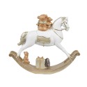 Clayre & Eef Statuetta Cavallo a dondolo 15 cm Bianco Plastica