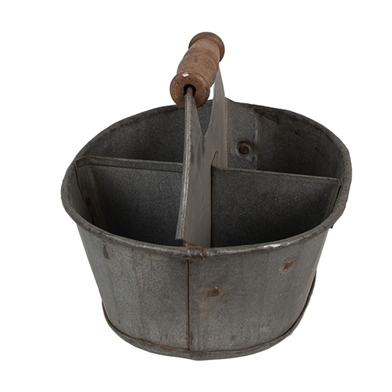 Clayre & Eef Plant Holder 20x18x16 cm Grey Iron Round