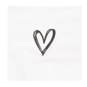 Clayre & Eef Napkins Paper Set of 20 33x33 cm White Paper Heart