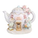 Clayre & Eef Decorative House with LED Teapot 15x11x12 cm Purple Plastic