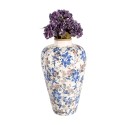 Clayre & Eef Vase Ø 24x40 cm Beige Blue Ceramic Flowers