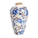 Clayre & Eef Vaso  Ø 21x35 cm Beige Blu  Ceramica Fiori