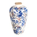 Clayre & Eef Vaso  Ø 21x35 cm Beige Blu  Ceramica Fiori