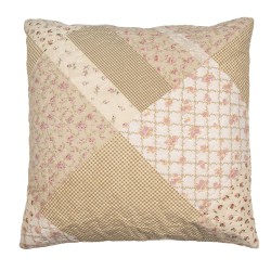 Clayre & Eef Cushion Cover 50x50 cm Green Beige Polyester Flowers