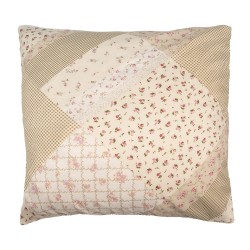 Clayre & Eef Kissenbezug 50x50 cm Grün Beige Polyester Blumen