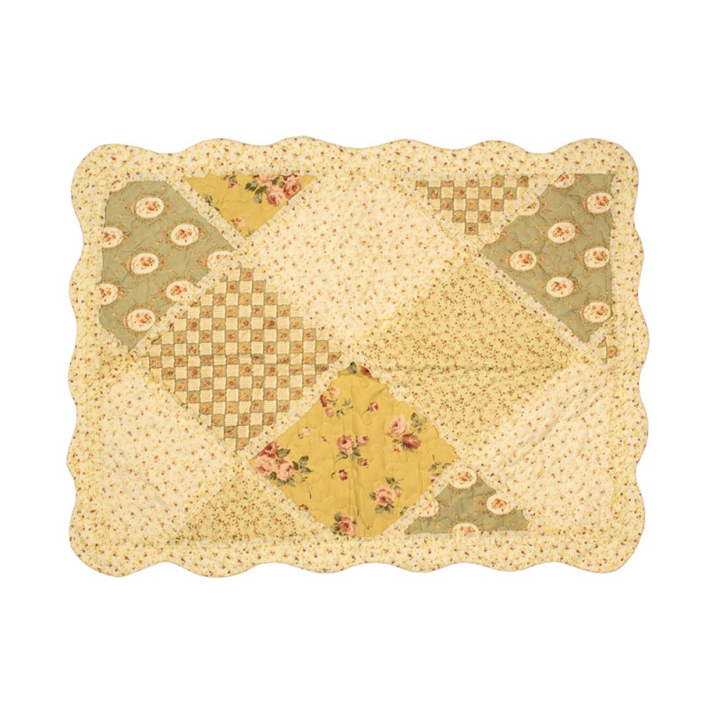 Clayre & Eef Tagesdecke 230x250 cm Grün Beige Polyester