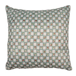 Clayre & Eef Federa per cuscino 40x40 cm Verde Beige Poliestere Fiori