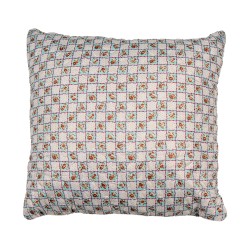 Clayre & Eef Cushion Cover 40x40 cm Green Beige Polyester Flowers