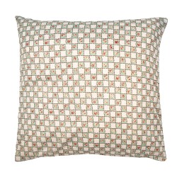 Clayre & Eef Housse de coussin 50x50 cm Vert Beige Polyester Fleurs