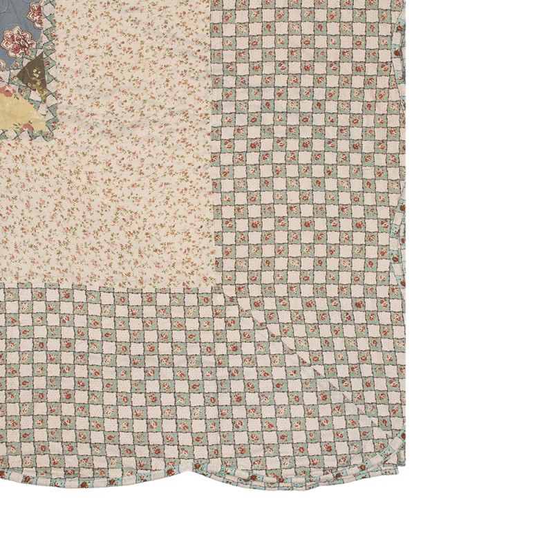 Clayre & Eef Tagesdecke 180x250 cm Grün Beige Polyester