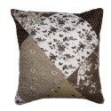 Clayre & Eef Kissenbezug 40x40 cm Braun Polyester Blumen