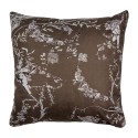 Clayre & Eef Housse de coussin 40x40 cm Marron Polyester Fleurs