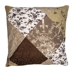 Clayre & Eef Housse de coussin 50x50 cm Marron Polyester Fleurs