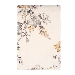 Clayre & Eef Tagesdecke 230x250 cm Weiß Grau Polyester Blumen