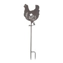 Clayre & Eef Pic de jardin Poulet 32x2x113 cm Marron Métal