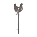 Clayre & Eef Pic de jardin Poulet 32x2x113 cm Marron Métal