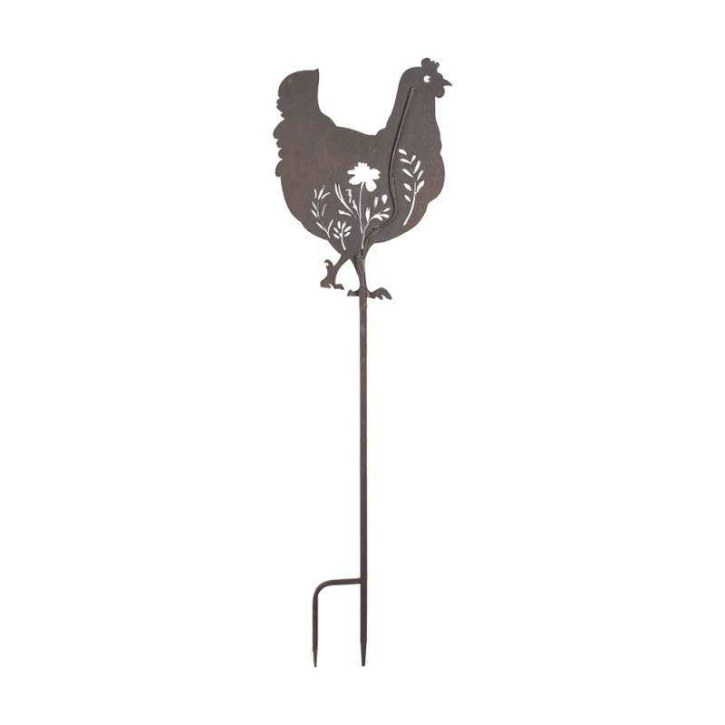 Clayre & Eef Gartenspieß Huhn 32x2x113 cm Braun Metall