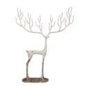 Clayre & Eef Decorative Figurine Set of 3 Deer 51x11x64 / 23x7x43 / 16x6x28 cm White Metal