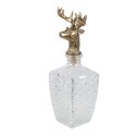 Clayre & Eef Decorative Bottle with Bottle Stopper 10x10x30 cm Transparent Glass Deer